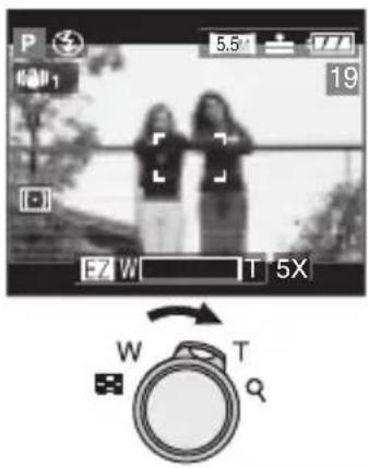 PANASONIC Lumix DMC-LX1E - Flyt zoomkontrollen mod T. - 1