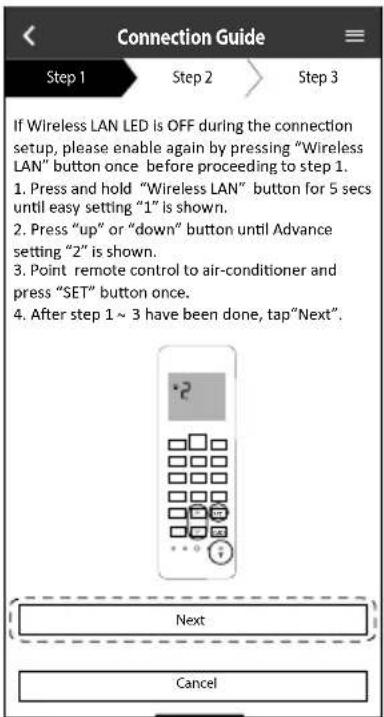 PANASONIC CU-HZ25UKE - Forbind til netværk vha. AP-tilstand (metode 2) - 1