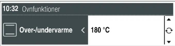 10:32 Ovnfunktioner Over-/undervarme < 180 °C