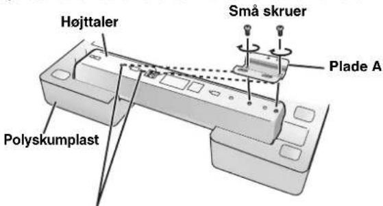 Højttaler Små skruer Plade A Polyskumplast
