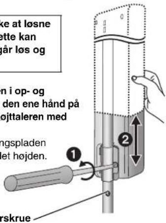 ke at løsne ette kan år løs og n i op- og den ene hånd på ojttaleren med ngspladen et højden. rskrue