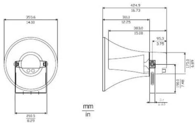 355.6 14.00 210.5 8.29 mm in 424.9 16.73 311.1 12.25 363.0 15.08 95.3 3.75 175.0 6.89 190.0 7.48 3.7 2.75