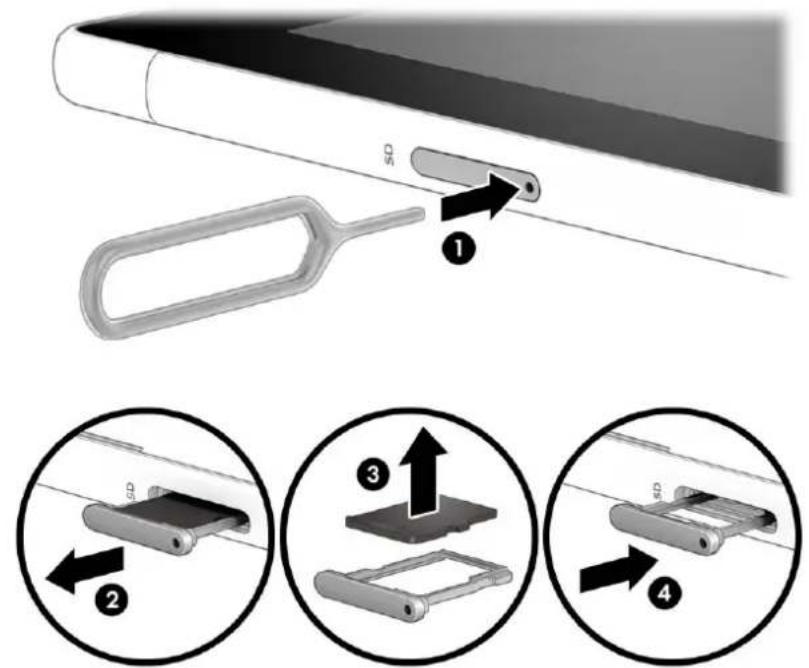 HP ENVY X2-12 - Removing a microSD memory card - 2
