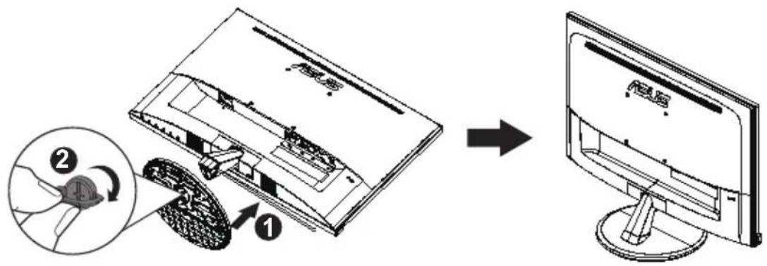 ASUS Touch VT229H - To assemble the monitor base: - 2