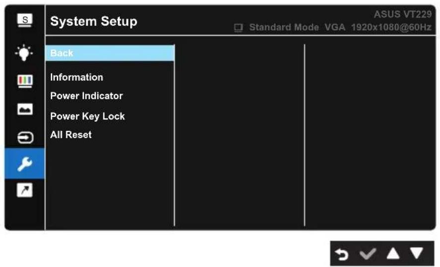 ASUS Touch VT229H - System Setup - 2