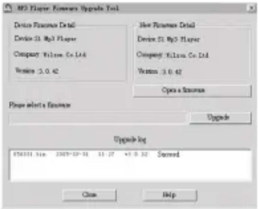 MP3 Player Updates Upgrade Tool Device Features Detail Device 31 Mp3 Player Company Wilson Co Ltd. Version: 0.0.42 New Features Detail Device 51 Mp3 Player Company Wilson Co Ltd. Version: 0.0.42 Open a feature Please select a feature Upgrade Upgrade log 05/01/11, 51m 2009-10-31 31:27 +9.0.32 Spawned Close Help