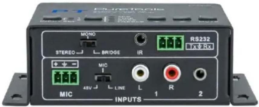 PT PureTools INTUROCKS MONO STEREO BRIDGE IR RS232 Tx/Rx + - MIC 48V LINE L R 1 2 MIX INPUTS