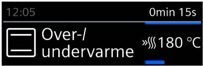 12:05 Over-/undervarme 0min 15s »»$ 180 °C