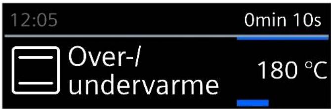 12:05 Over-/undervarme 0min 10s 180 °C