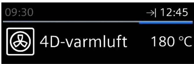 09:30 →12:45 4D-varmluft 180 °C