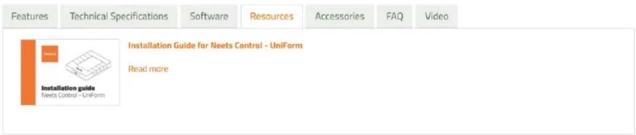 Features Technical Specifications Software Resources Accessories FAQ Video Installation Guide for Neets Control - UniForm Read more