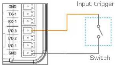 GND TX-1 RX-1 I/O 3 I/O 2 I/O 1 GND Input trigger Switch