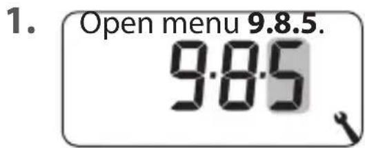 1. Open menu 9.8.5. 9:85