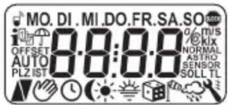 MO. DI . MI. DO. FR. SA. SO OFFSET AUTO PLZ IST 8:00:00 a / m/s NORMAL ASTRO SENSOR SOLL TL