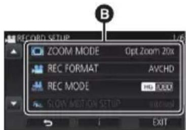 PANASONIC HC-W850M - Using the menu screen - 6