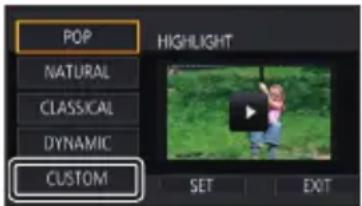 PANASONIC HC-W850M - ■ Setting up the custom effect - 1