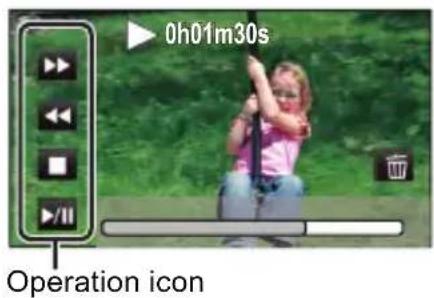 PANASONIC HC-W850M - Select the playback operation by touching the operation icon. - 1