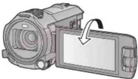 PANASONIC HC-W850M - Rotate the LCD monitor towards the lens side. - 1