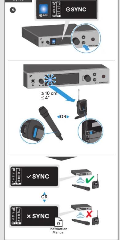 SYNC ≤ 10 cm ≤ 4" OR SYNC × SYNC Instruction Manual