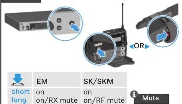 short long EM on/RX mute SK/SKM on on/RF mute OR Mute