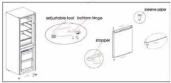 adjustable shelf bottom hinge stopper sleeve pipe