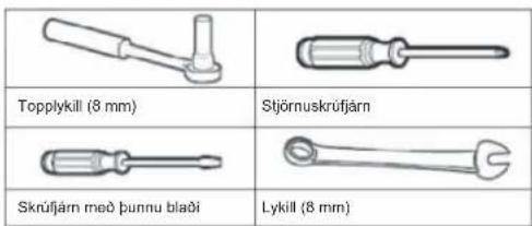 Topplykill (8 mm) Stjörnuskrūfjärn Skrūfjärn meõ ñunnu blaõi Lykill (8 mm)