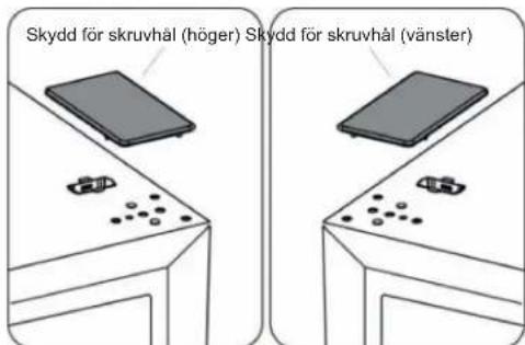 Skydd för skruvhål (höger) Skydd för skruvhål (vänster)