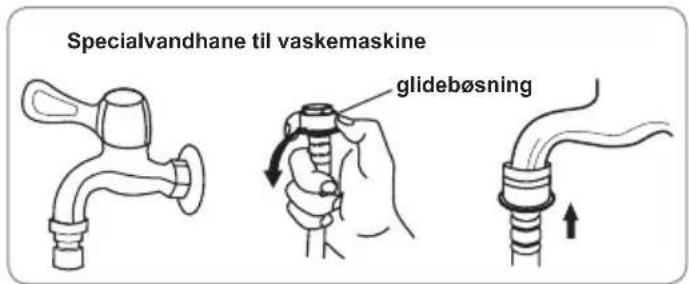 Specialvandhane til vaskemaskine glidebøsning
