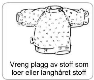 Vreng plagg av stoff som loer eller langhåret stoff