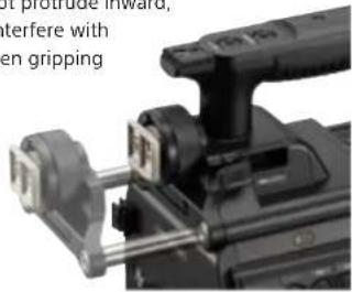 not protrude inward, terfere with en gripping