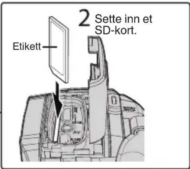 2 Sette inn et SD-kort. Etikett