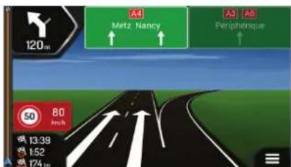 120m A4 Metz Nancy A3 A6 Periphrénique 50 80 km/h 13:39 152 174 km