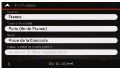 Find Address Country France Town or Postcode Paris (Ile-de-France) Street Place de la Concorde House number or crossing street House no. (2-79) or crossing street Go to Street