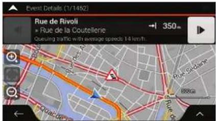 Event Details (1/1452) Rue de Rivoli ► Rue de la Coutellerie Queuing traffic with average speeds 14 km/h. 350m Rue Gédaire 888Gm