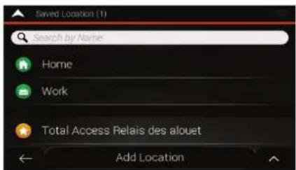 Saved Location (1) Search by Name Home Work Total Access Relais des alouet Add Location