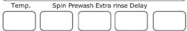 Temp. Spin Prewash Extra rinse Delay