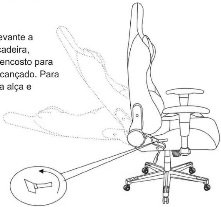 evante a adeira, encosto para cançado. Para a alça e