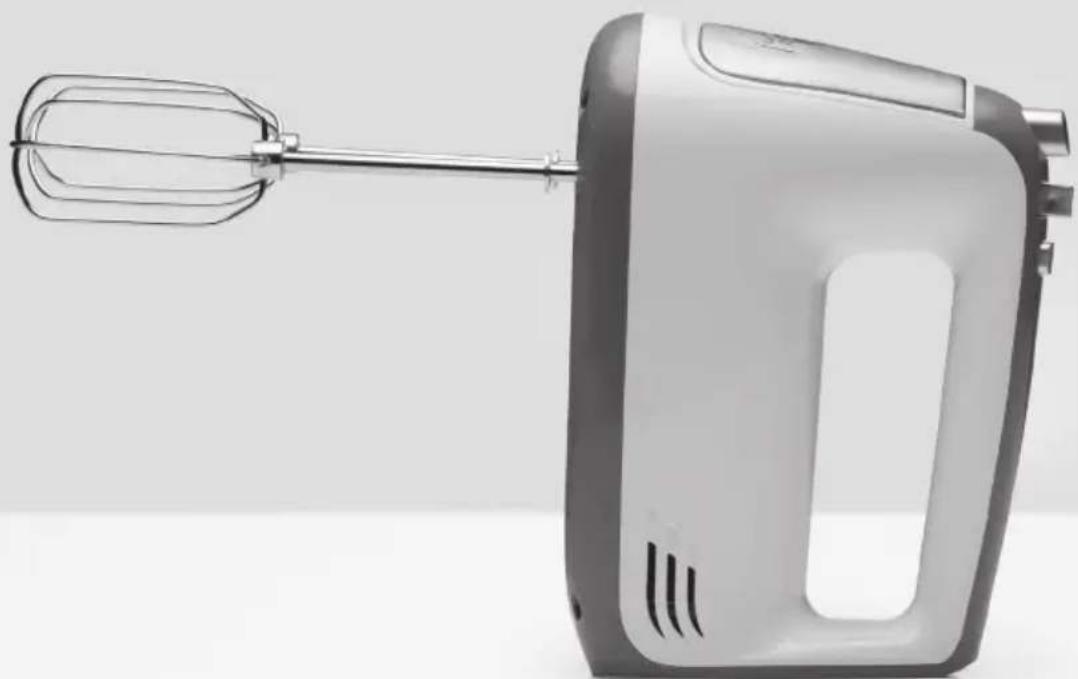 Exterior view of a modern kitchen blender with handle and control knob (no text or symbols visible)
