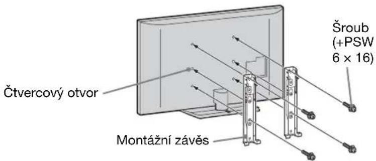 Čtvercový otvor Montážní závěs Šroub (+PSW 6 x 16)