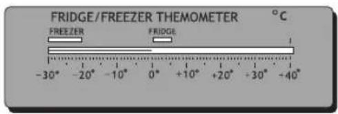FRIDGE/FREEZER THEMOMETER °C FREEZER FRIDGE -30° -20° -10° 0° +10° +20° +30° -40°