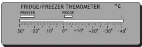 FRIDGE/FREEZER THEMOMETER °C FREEZER FRIDGE -30° -20° -10° 0° +10° +20° +30° +40°