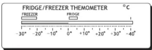 FRIDGE/FREEZER THEMOMETER °C FREEZER FRIDGE -30° -20° -10° 0° +10° +20° +30° -40°