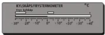 KYL SKÄPS/FRYSTERMOMETER Frys kylskäp -30° -20° -10° 0° +10° +20° -30° +40°