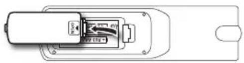 MATSUI M1DVD11E - Isättning av fjärrkontrollens batterier - 1
