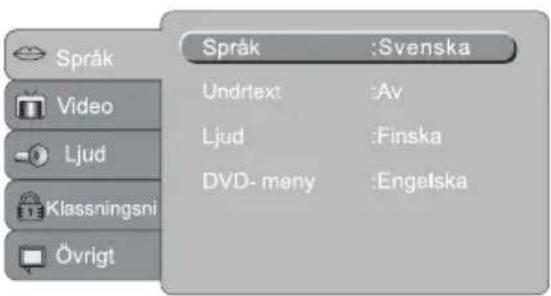 Språk Video Ljud Klassningsni Övrigt Språk :Svenska Undrtext :Av Ljud :Finska DVD- meny :Engelska
