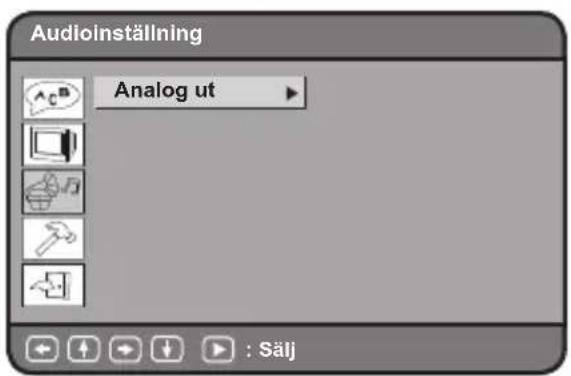 Audioinställning Analog ut : Sälj