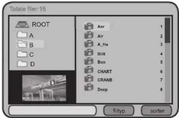 Totale filer:15 ROOT A B C D Aer 1 Air 2 A_Ha 3 Bilt 4 Bon 5 CHART 6 CRANB 7 Deep 8 f/typ. sorter