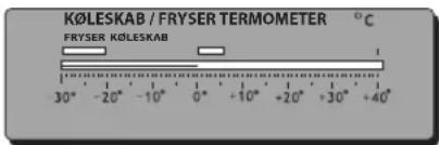K∅LESKAB / FRYSER TERMOMETER °C FRYSER K∅LESKAB 30° -20° -10° 0° +10° +20° +30° +40°