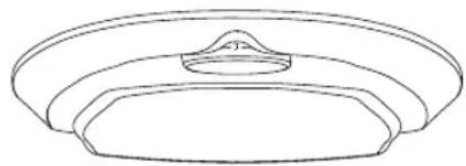 Simple line drawing of a circular object with a central top and two horizontal layers.