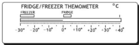 FRIDGE/FREEZER THERMOMETER °C FREEZER FRIDGE -30° -20° -10° 0° +10° +20° +30° +40°